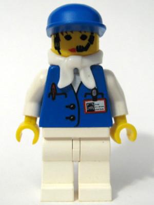 LEGO Minifigure-Assistant Female with White Bandana, Blue Cap-Studios-STU013A-Creative Brick Builders
